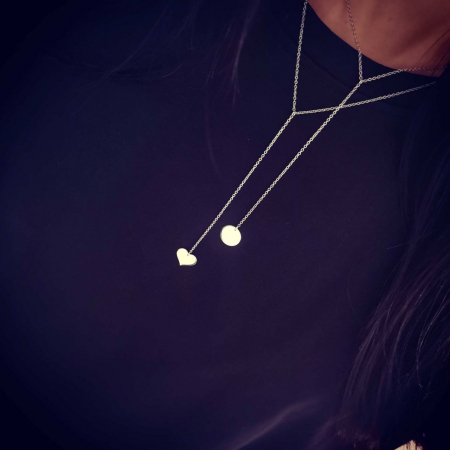 Colier lung argint 925 rodiat cu inima [2]