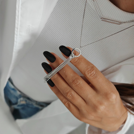 Colier lung argint 925 rodiat tip cascada [2]