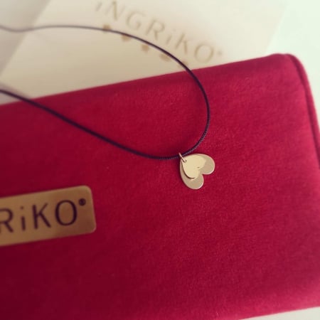 Colier snur cu pandantiv din aur 14K Duo Inimi – simbol al iubirii [0]