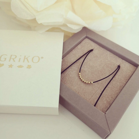 Choker aur - Colier snur reglabil bilute aur 14K