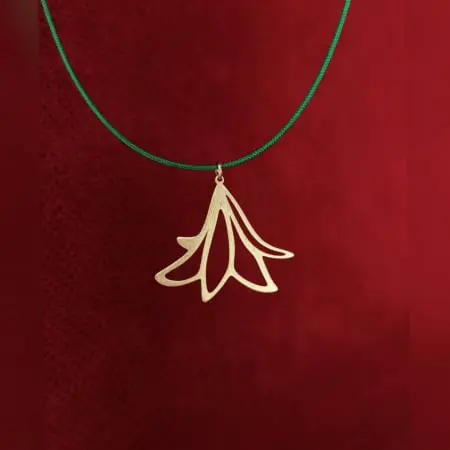 Choker aur - Colier snur reglabil floare aur 14K satinat