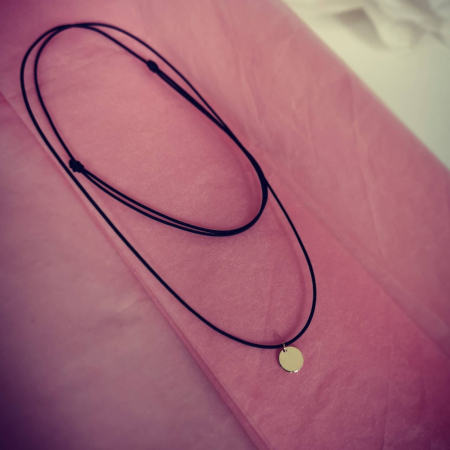 Colier snur reglabil mini banut aur galben 14K [1]