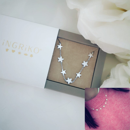 Cadouri de Craciun - Colier Stele, Argint 925 rodiat