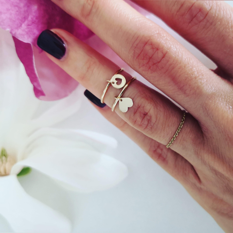 Bijuterii Personalizate - Inel Banut Falanga, Aur Galben 14K