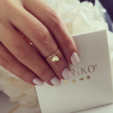 Inel falanga aur 14K cu inima [4]