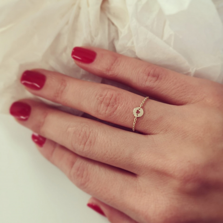 Inel lant banut aur galben 14K [3]