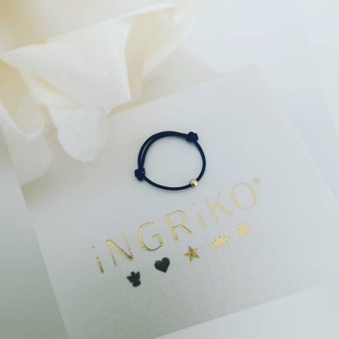 Inel snur cu biluta, Aur Galben 14K [3]