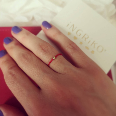 Inel snur reglabil biluta, Aur 14K [4]