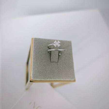 Inel trifoi argint 925 rodiat - reglabil [1]