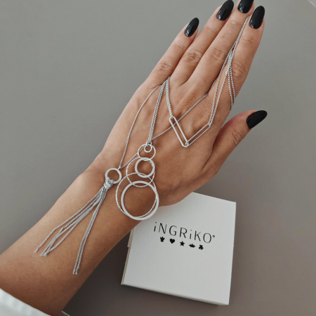 Lantisor dublu geometric din argint 925 rodiat [1]