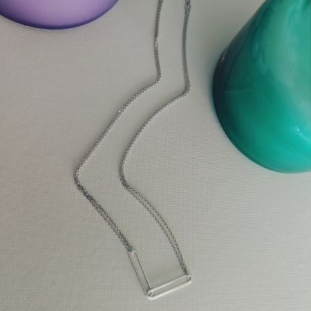 Lant dublu geometric, din Argint 925 rodiat [4]