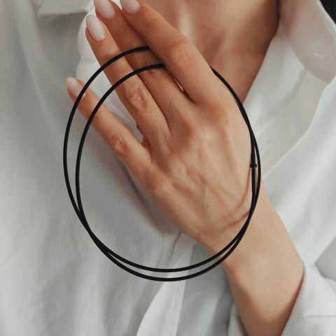 Cadou pentru Iubita - Lant sarpe dublu dama negru