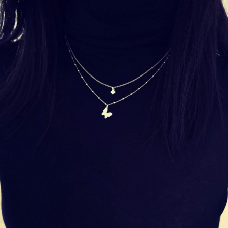 Lantisor argint 925 fluturas si trifoi [1]