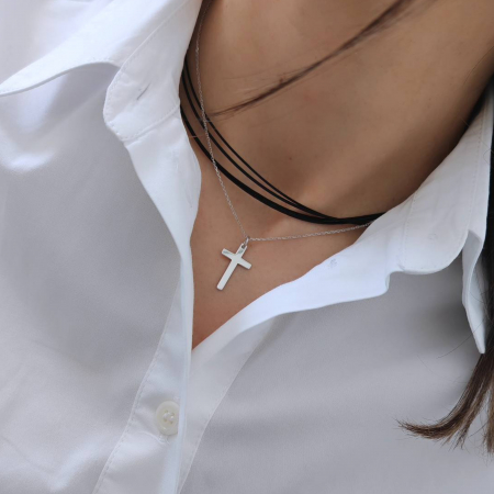 Bijuterii Personalizate - Lantisor Argint cu Cruciulita 40 cm