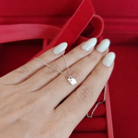 Cadouri - Lantisor argint cu perla de cultura si inimioara