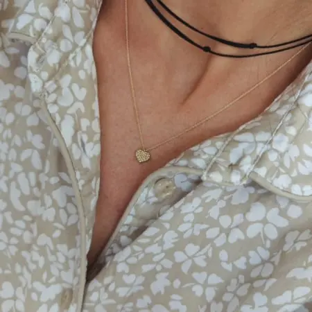 Lantisor aur dama 14K cu inima [1]