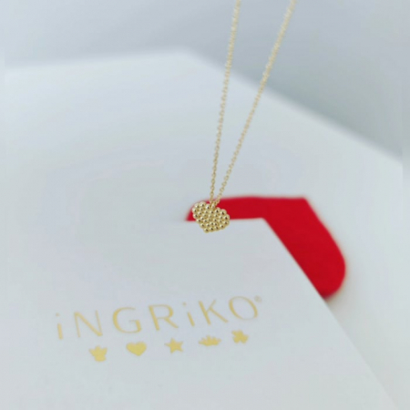 Lantisor aur dama 14K cu inima [4]