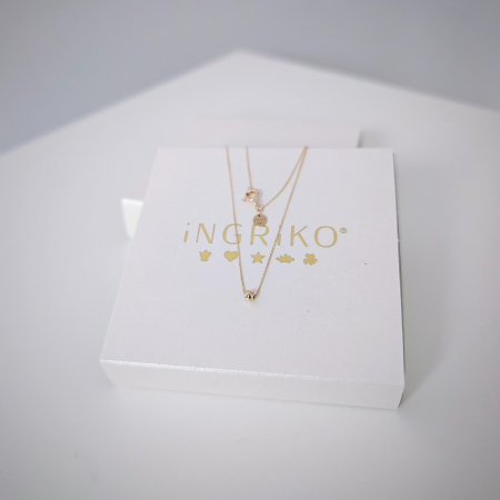 Bijuterii Personalizate - Lantisor aur dama subtire cu biluta 3mm