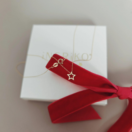 Bijuterii Personalizate - Lantisor aur subtire cu steluta 14K