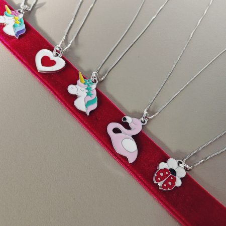 Lantisor copii argint 925 – pandantiv flamingo roz, simbol al gingasiei [4]