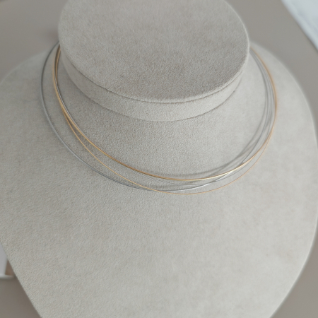 Lantisor flexibil din argint 935 rodiat – stil choker 35 cm [2]