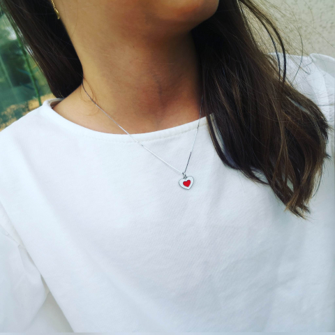 Bijuterii Personalizate - Lantisor Inima copii, Argint 925