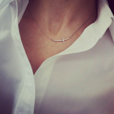 Lantisor Argint - Lantisor minimalist cruciulita argint