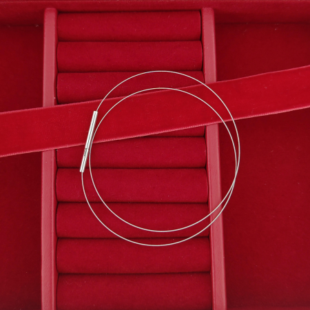 Cadou pentru Iubita - Lantisor ultra fin stil choker – 35cm – argint rodiat