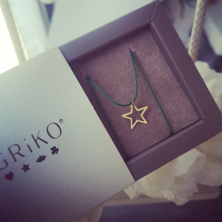 Pandantiv aur stea 14K pe snur reglabil [5]