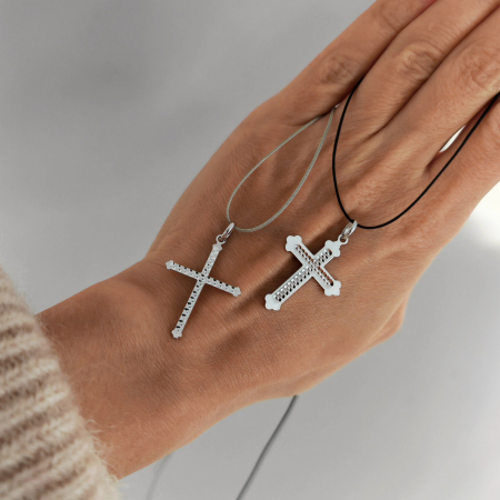 Pandantiv cruciulita argint 925 - colier snur reglabil [2]