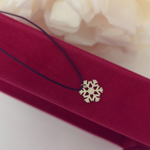 Choker aur - Pandantiv fulg aur galben 14K
