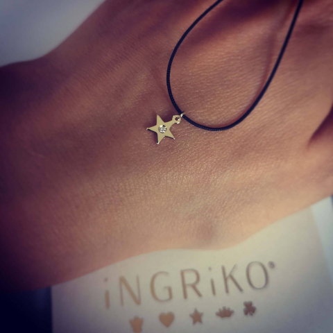 Pandantiv steluta cu diamant, aur 14K [3]