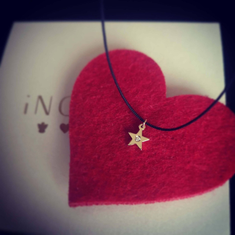 Pandantiv steluta cu diamant, aur 14K [4]