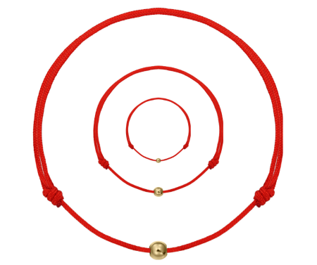 Bijuterii Personalizate - Set 3 bratari bilute aur 14K mama si copii