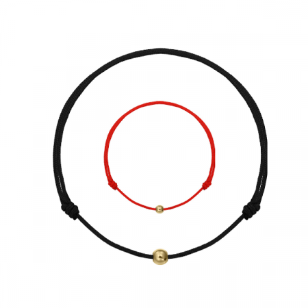Bijuterii Personalizate - Set bratari cuplu aur 14K - biluta 2,5mm