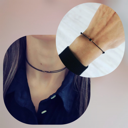 Choker aur - Set cadou bijuterii moderne bilute aur 14K