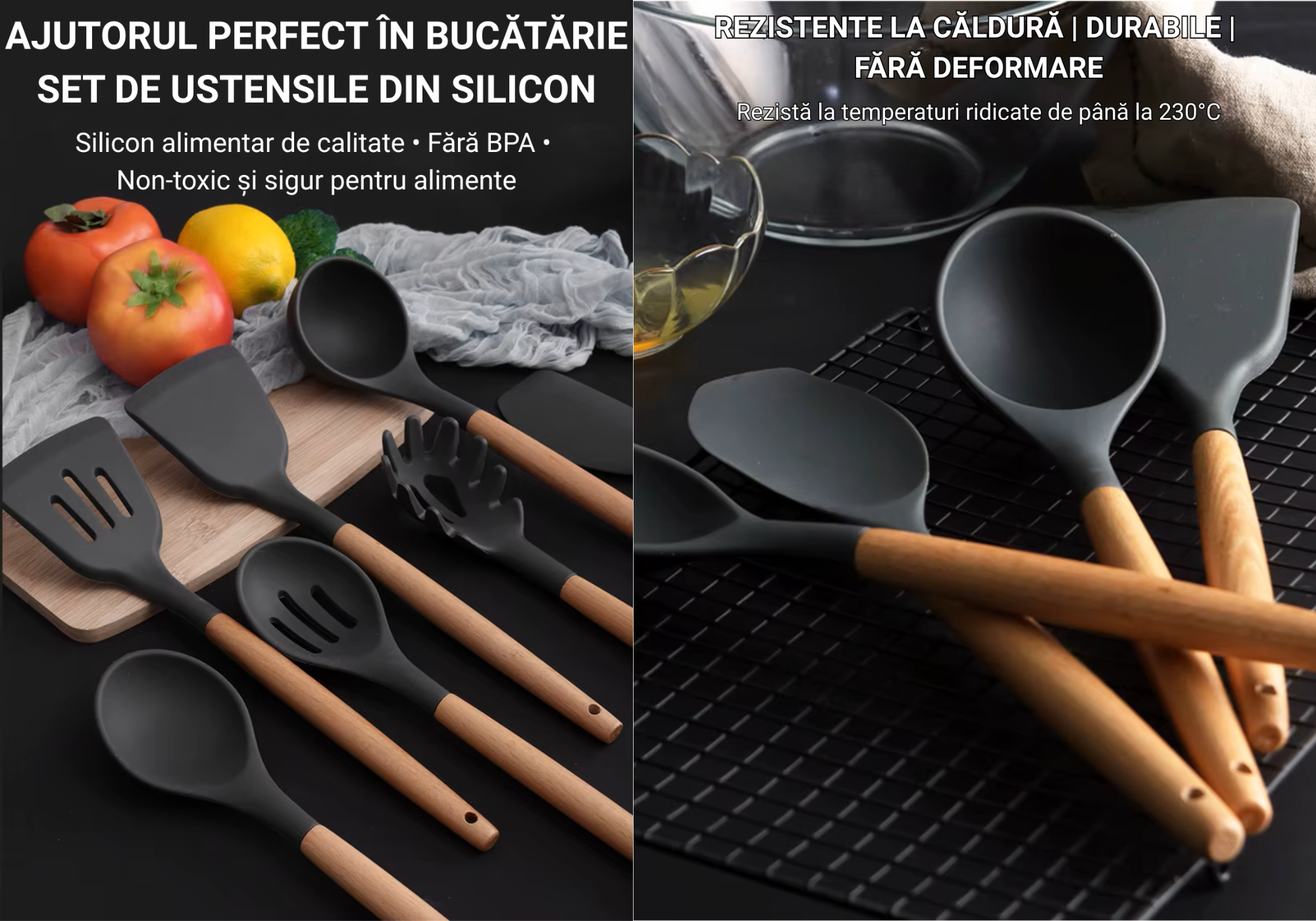 set ustensile silicon bucatarie