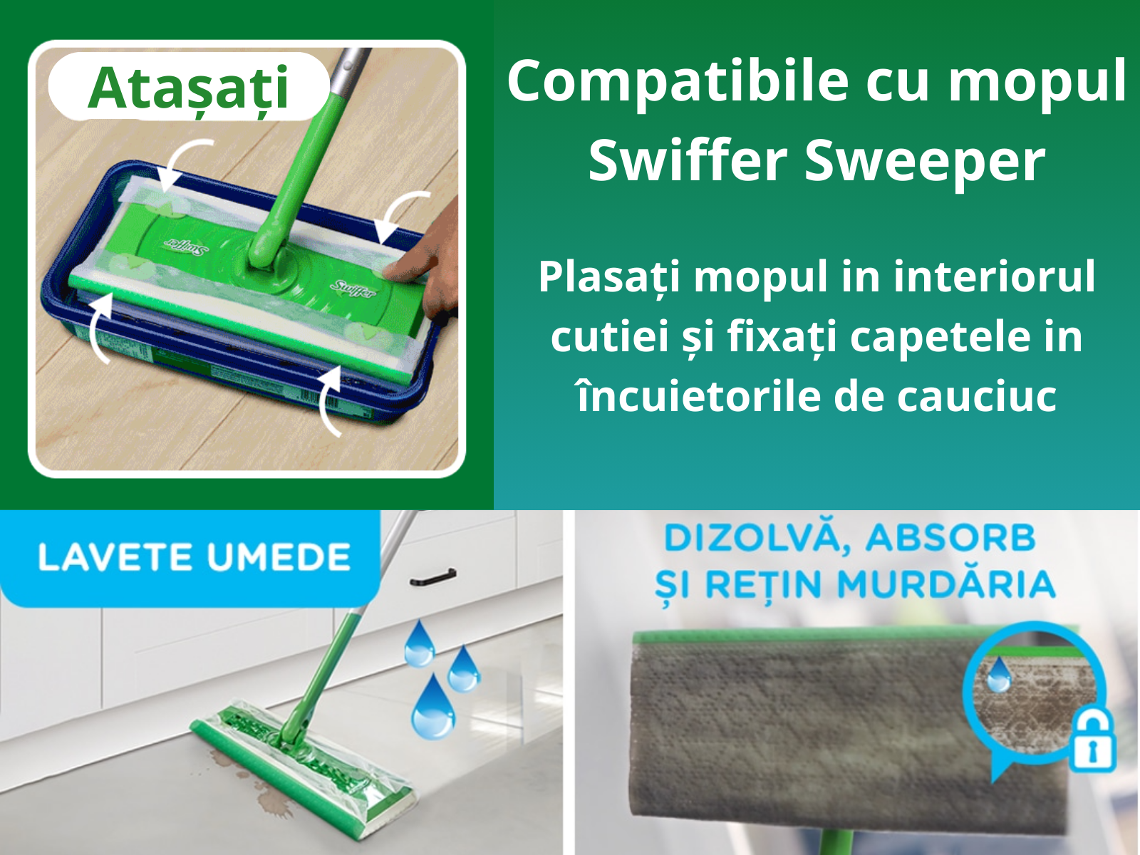 Lavete umede mop swiffer