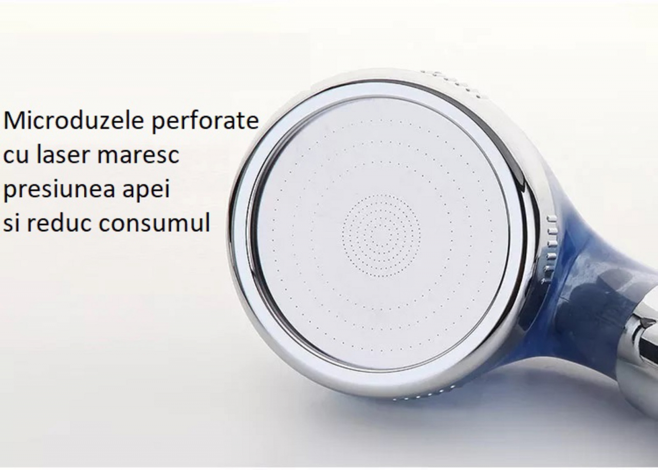 cap de dus cu filtru de bumbac si granule minerale cu ioni negativi, dedeman, emag [8]