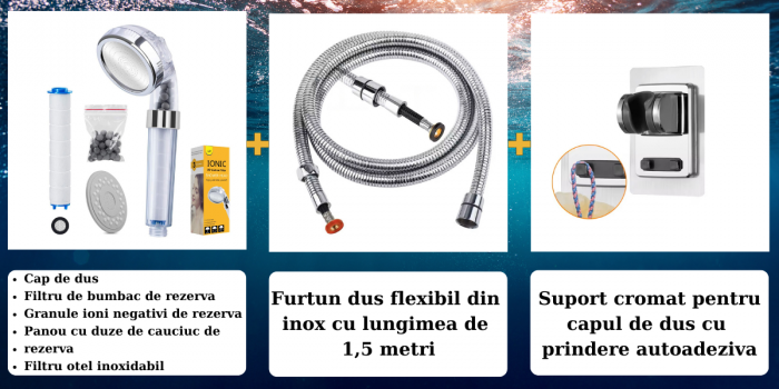 Set de dus, cap de dus, furtun si suport [2]