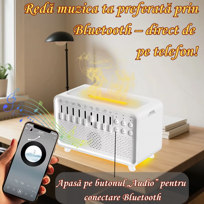 Difuzor Aromaterapie cu Sunete, Lumină Caldă și Bluetooth [5]