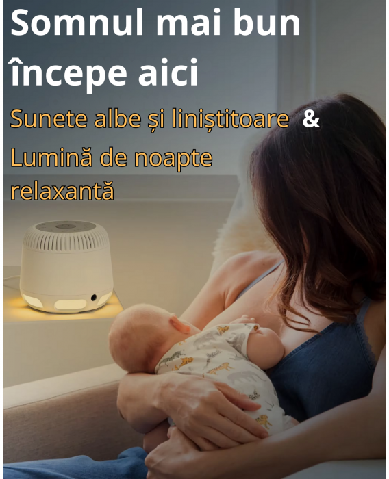 Lampa cu Sunete Albe și Lumină de Noapte Relaxantă [2]