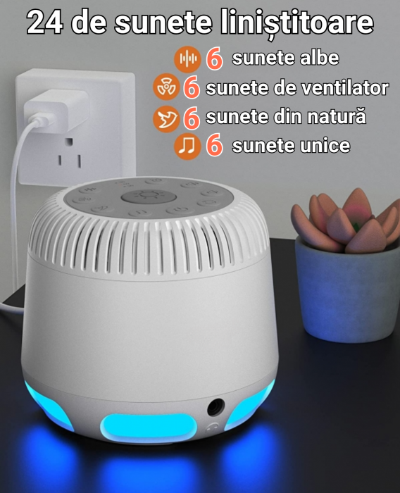 Lampa cu Sunete Albe și Lumină de Noapte Relaxantă [13]