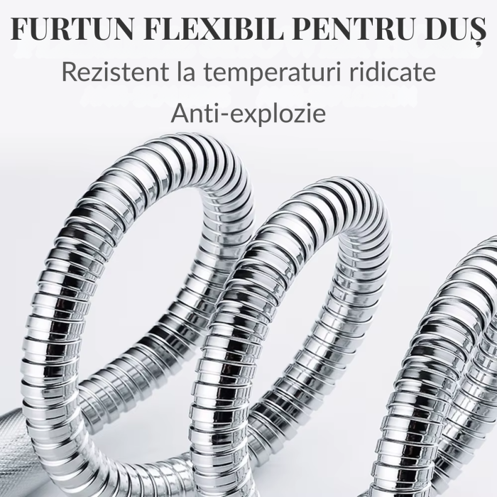 Furtun flexibil din inox pentru duș 1,5 m – cu tub EPDM și racorduri din alamă [3]