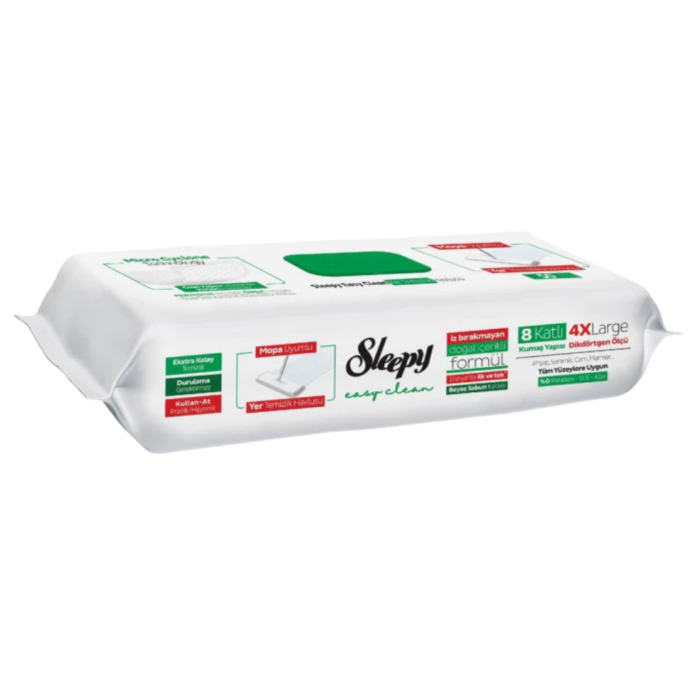 Lavete Umede Pardoseli Sleepy Easy Clean White Soap 4XL, Compatibile Mop, 8 Straturi, 50 buc [6]