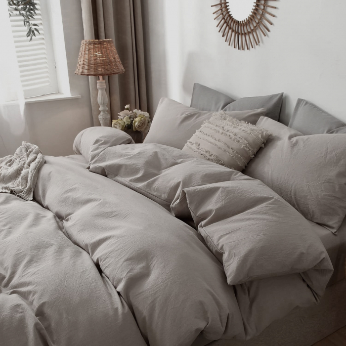 Lenjerie de Pat Bumbac Percalle cu Două Fețe – Set 6 Piese, Design Elegant [3]