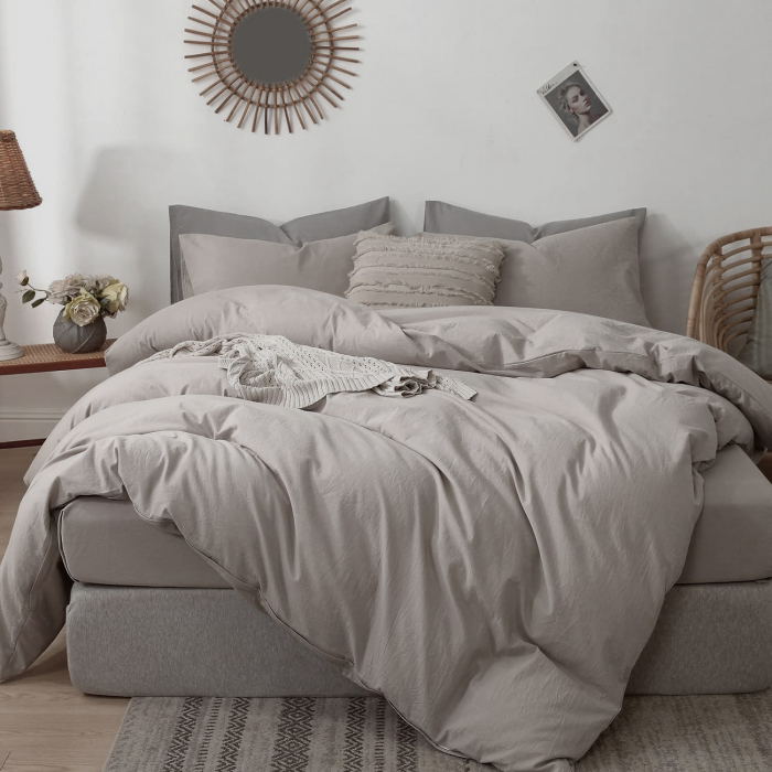 Lenjerie de Pat Bumbac Percalle cu Două Fețe – Set 6 Piese, Design Elegant [5]