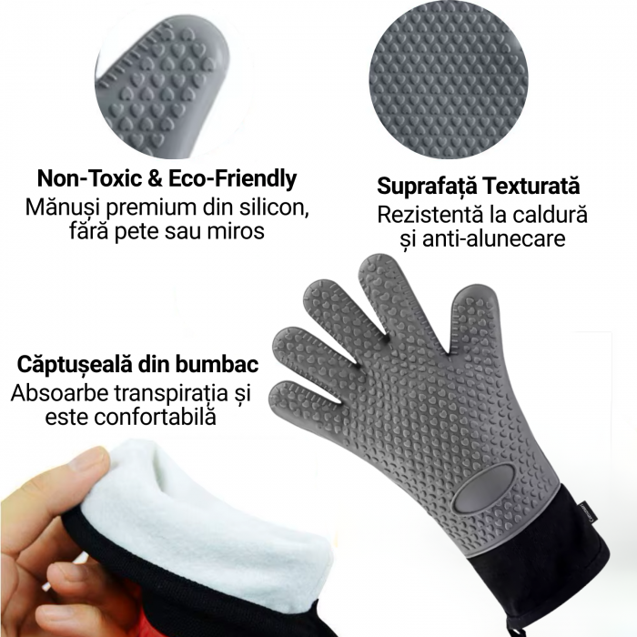 Mănuși termorezistente silicon alimentar – protecție până la 230°C [2]