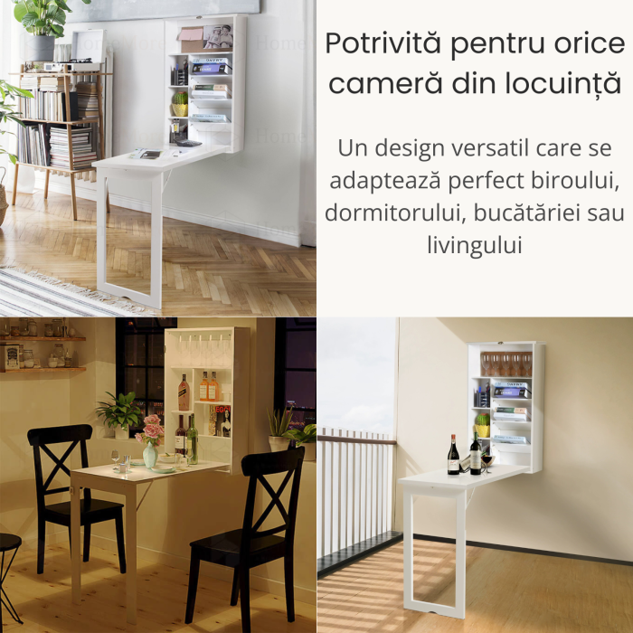 Masă pliabilă de perete cu dulap – soluție compactă 2-în-1 [4]