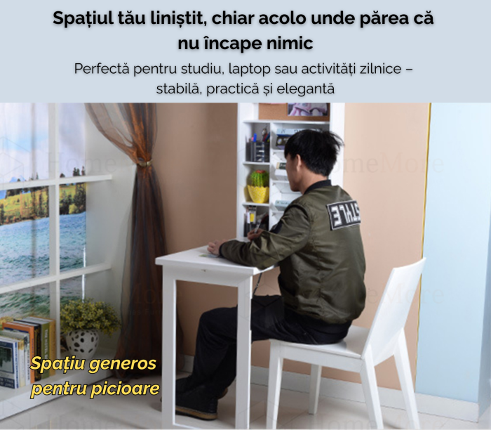 Masă pliabilă de perete cu dulap – soluție compactă 2-în-1 [3]
